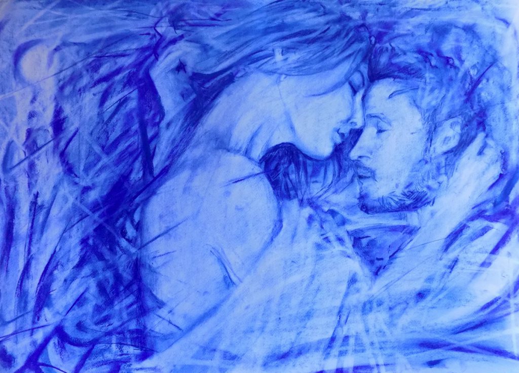 Amanti - Disegno di Gabriel Vanadis realizzato a pastello